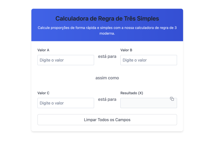 Calculadora de Regra de 3 Simples