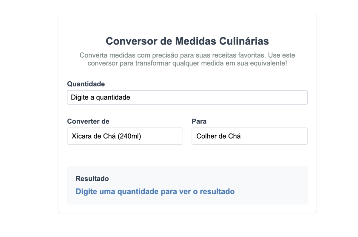 Conversor de Medidas Culinárias