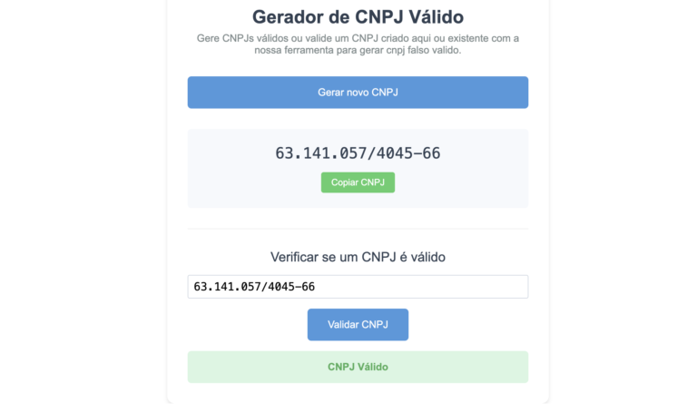 Gerador de CNPJ Válido