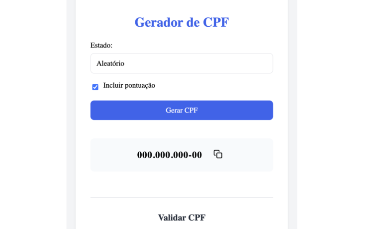 Gerador de CPF Online Válido