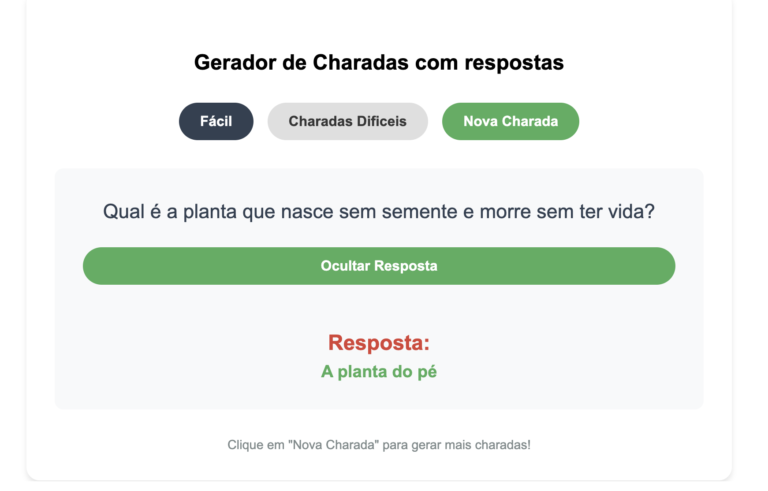 Gerador de Charadas Com Resposta