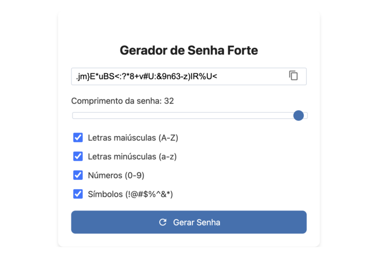 Gerador de Senha Forte