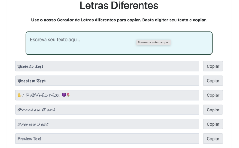 Letras Diferentes e Bonitas