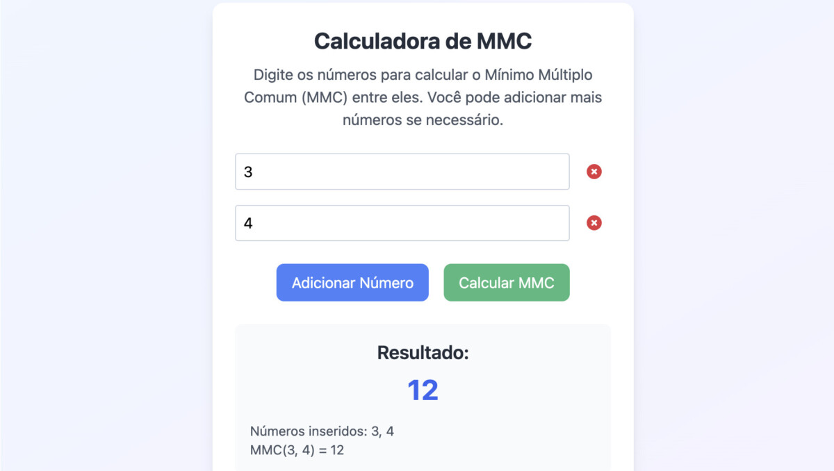 Calculadora de MMC Online