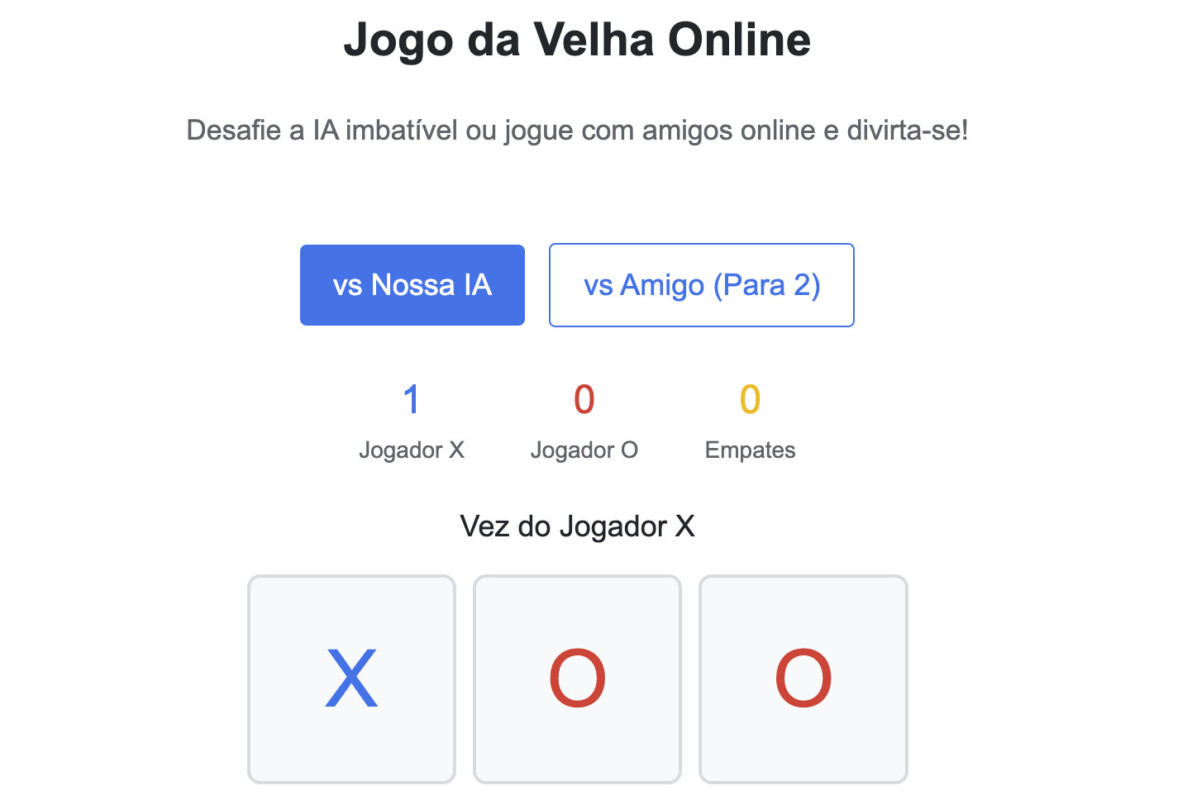 Jogo da Velha Online