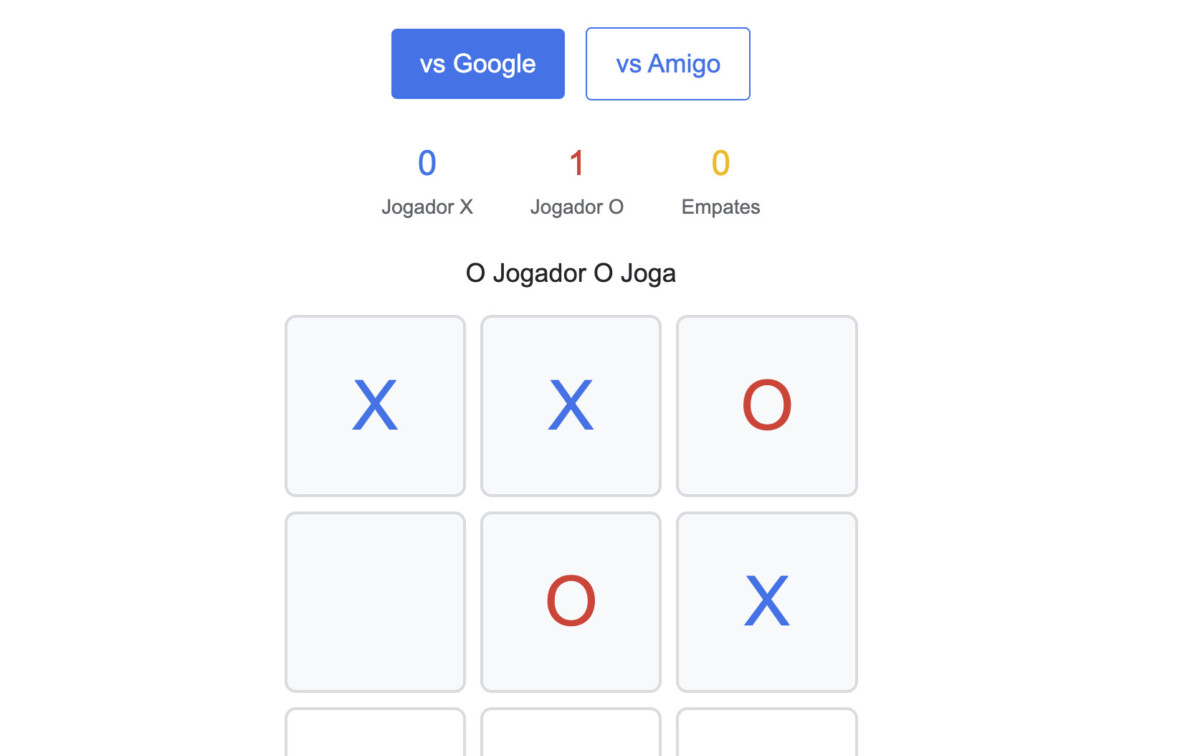 Jogo da Velha do Google